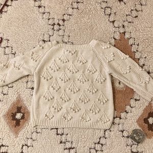 Sien & Co. Bobble Knit 3/4 Sleeve Boatneck Sweater in Ivory Size Small